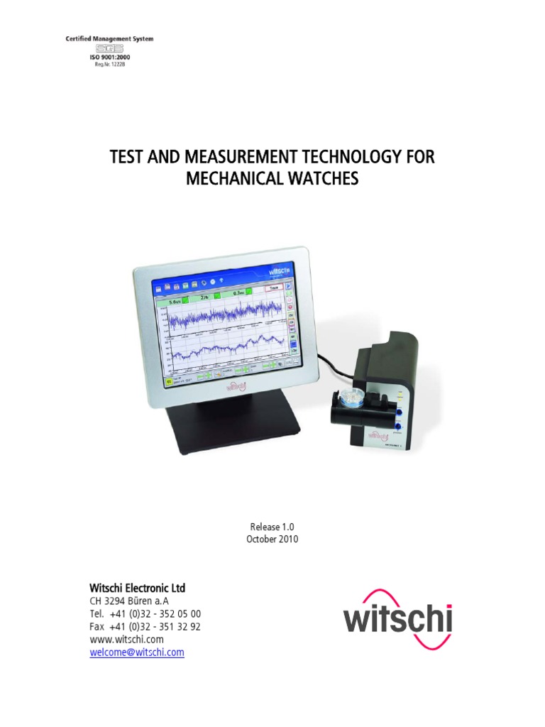 Watch Testing with Witschi Chronoscopes | PDF | Frequency | Standard ...