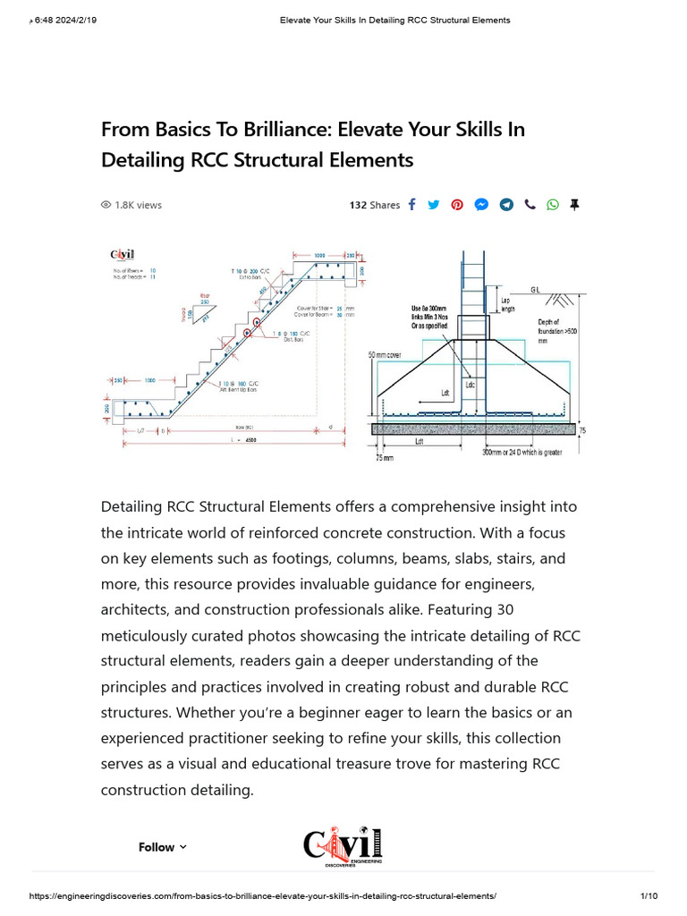Elevate Your Skills in Detailing RCC Structural Elements | PDF