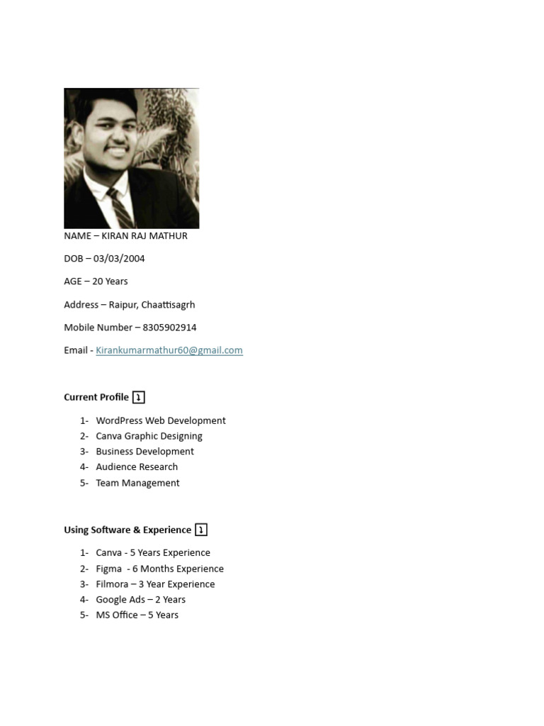 Kiran Raj Mathur: Profile Overview | PDF