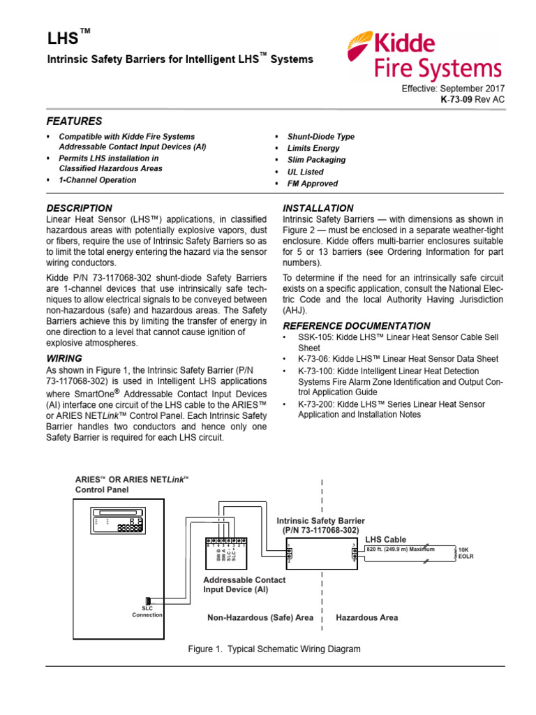 Intrinsic Safety Barriers For Intelligent LHS Systems K-73-09 Print | PDF