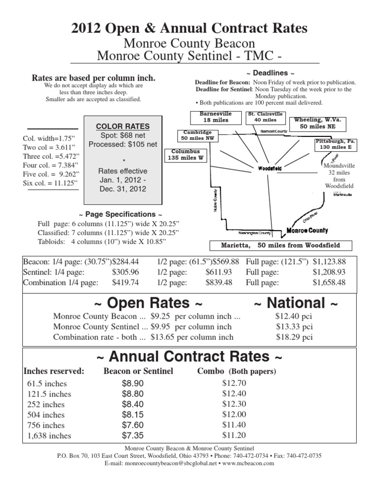 2012 Open and Contract Rates | PDF