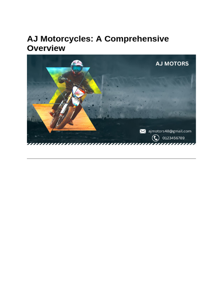 Aj Motorcycle Document | PDF