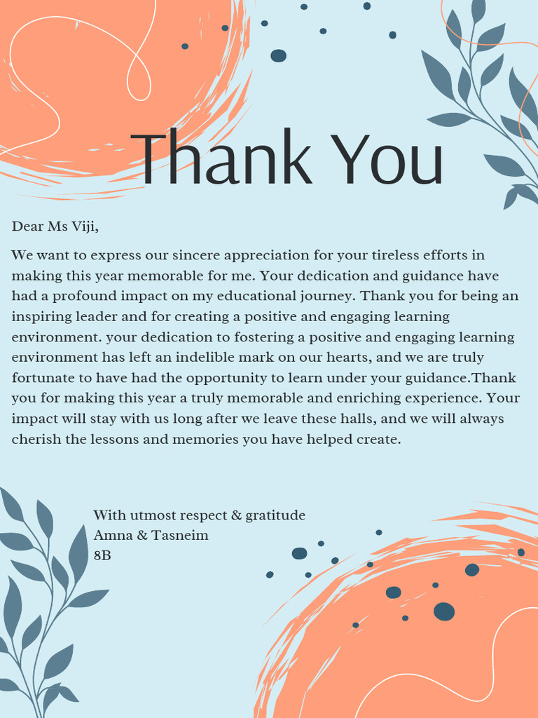 Appreciation Letters | PDF