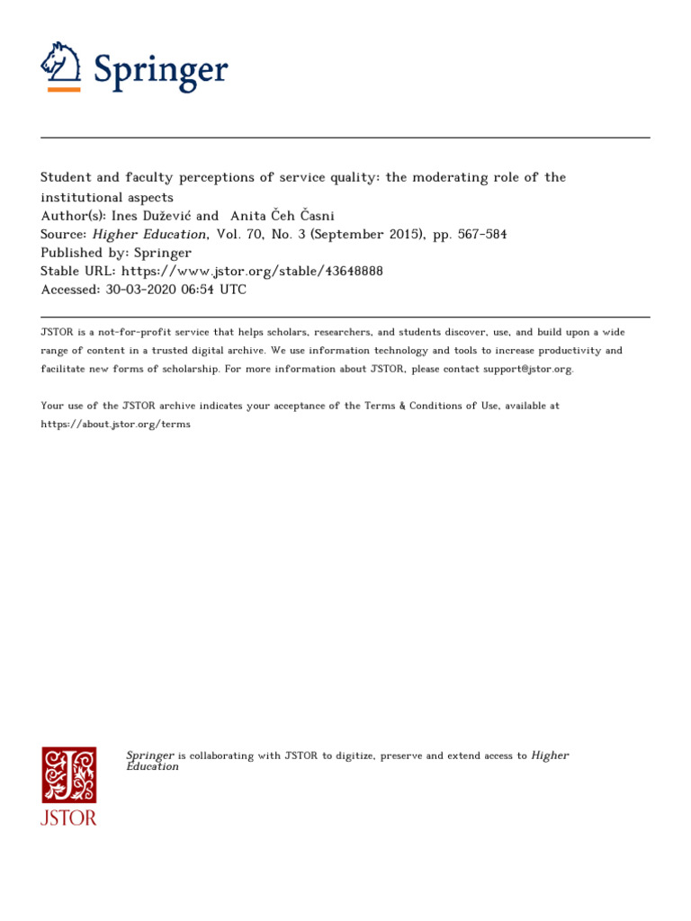 Student and Faculty Perceptions | PDF