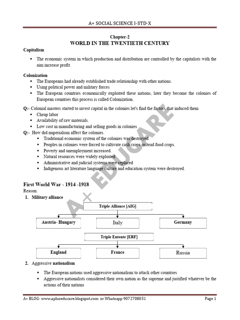 A+ Blog-Sslc-Social Science - I-Chapter-2-World in The Twentieth ...