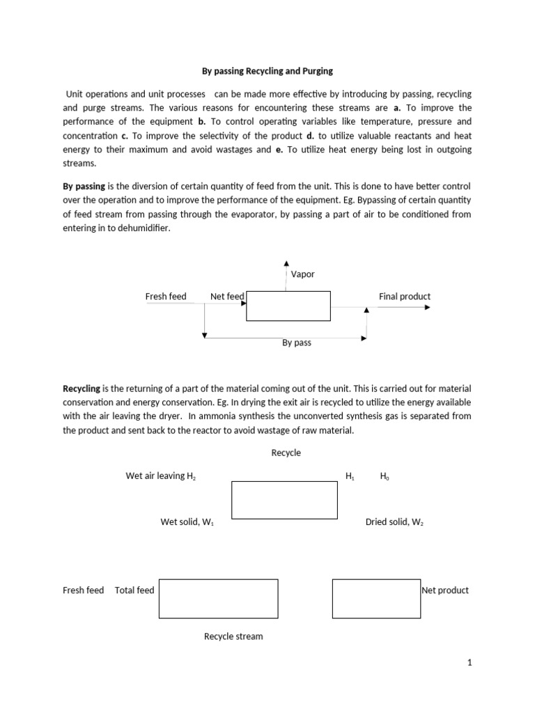 Byepass Recycle Purging | PDF