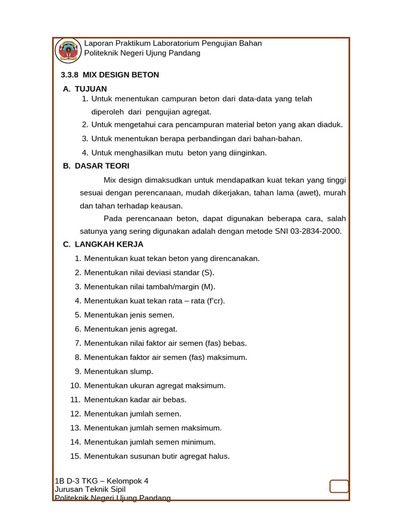 Mix Design-Fixx KLP 4 | PDF