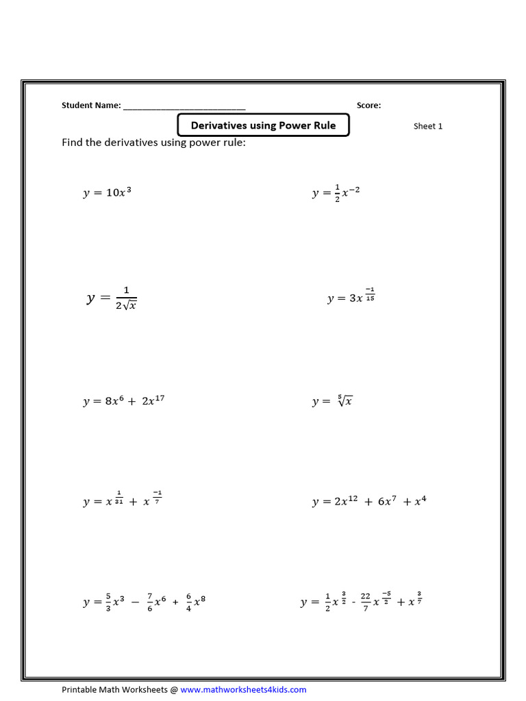 Calculus - All Sheets | PDF