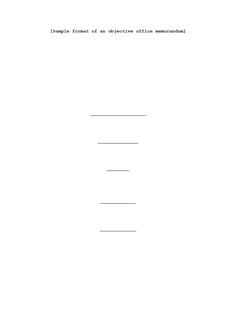 Sample Objective Memo Format | PDF