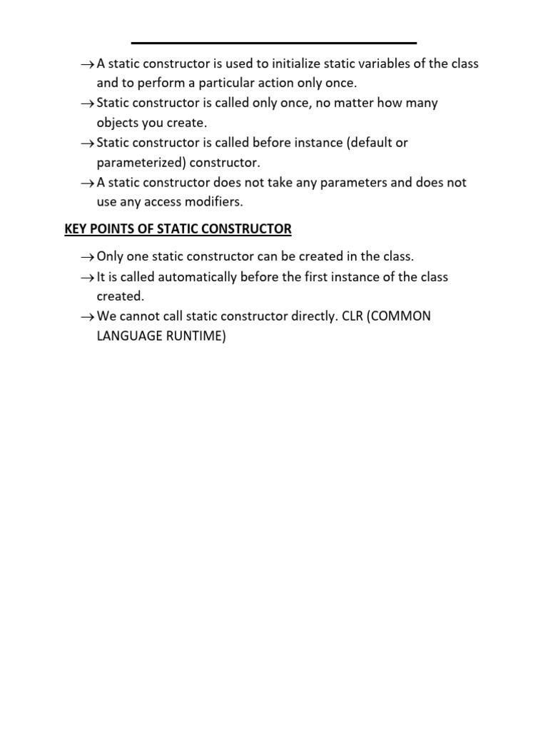 10.3static Constructor in C Sharp | PDF