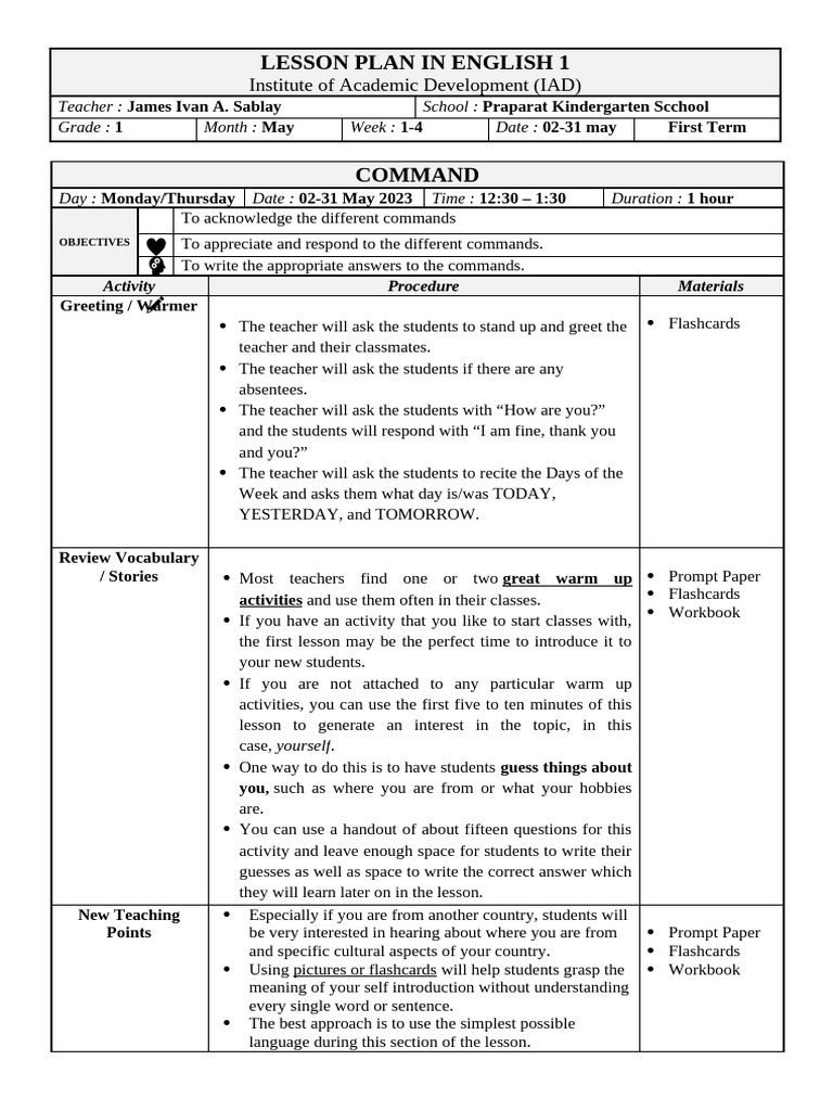 Lesson Plan | PDF