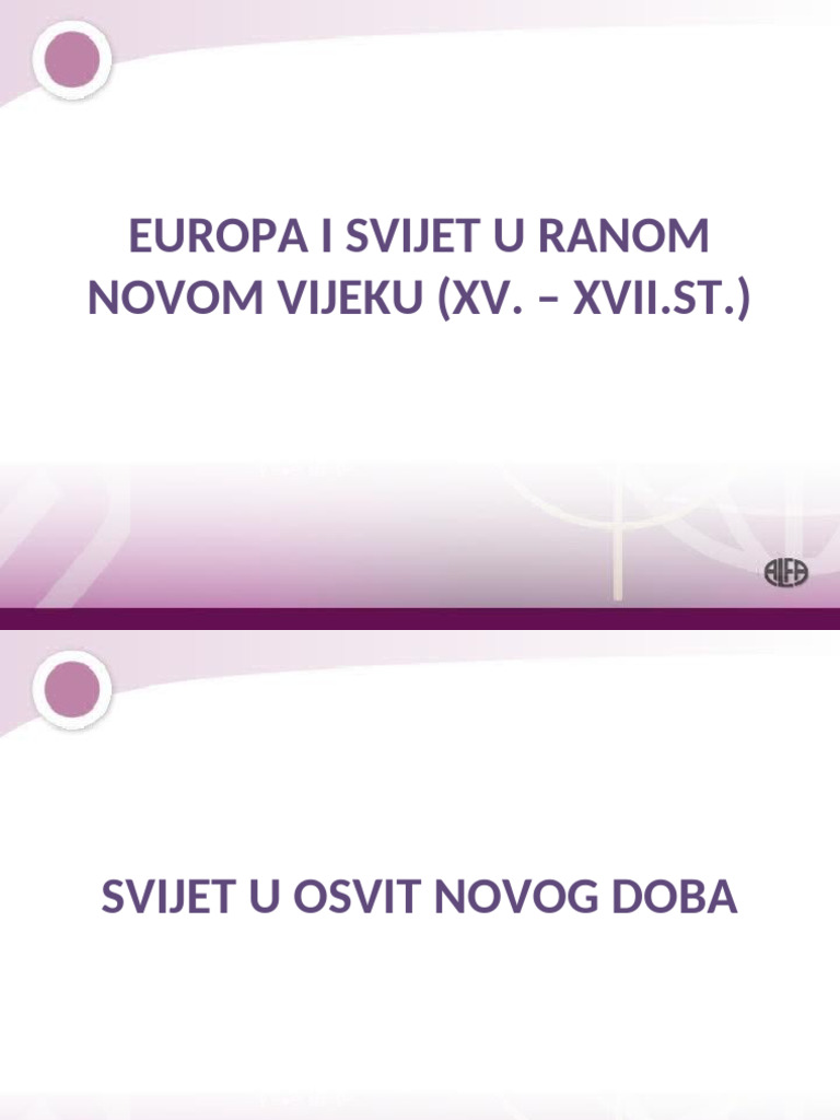 Svijet U Osvit Novog Doba | PDF
