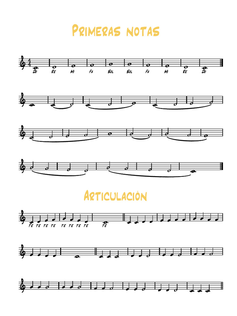 Primeras Notas 1 - Partitura Completa | PDF