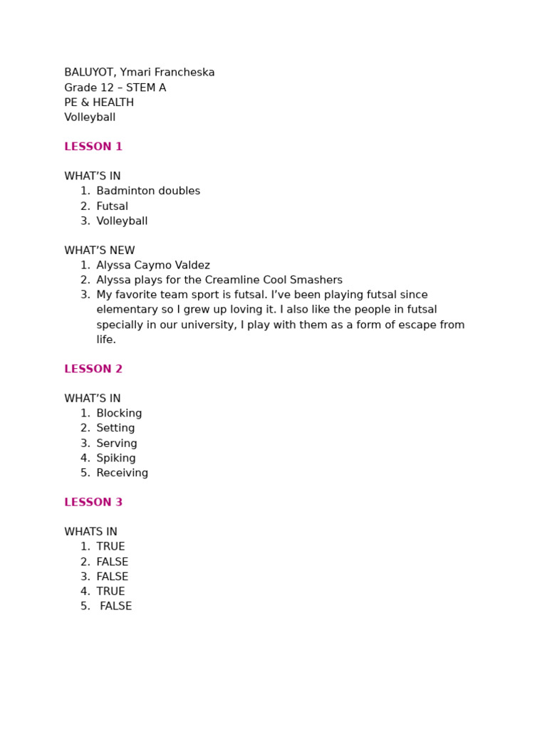 Volleyball Module Pdf