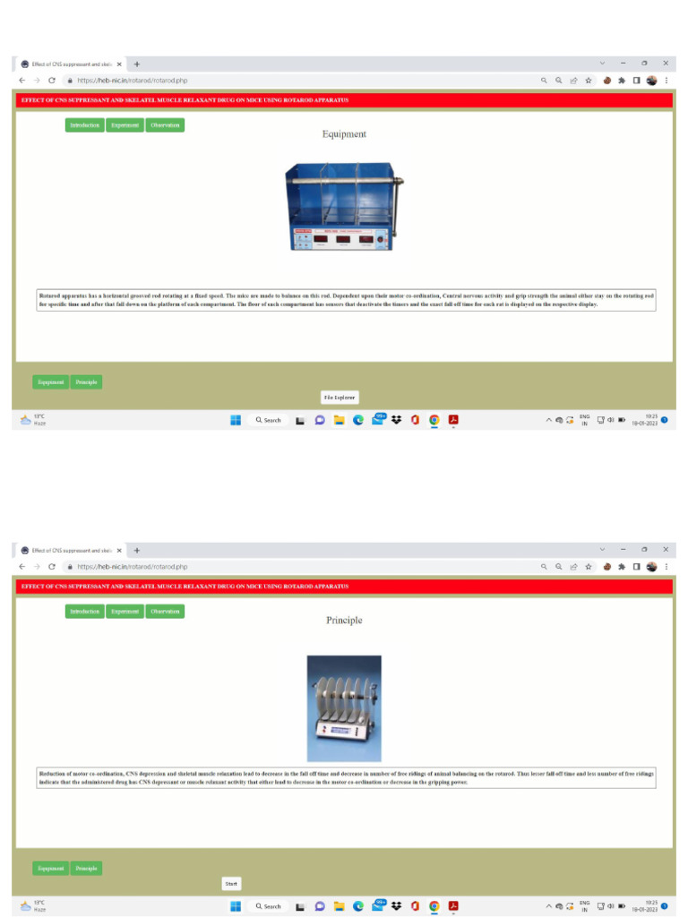 To Study The Muscle Relaxant Activity by Rotarod | PDF