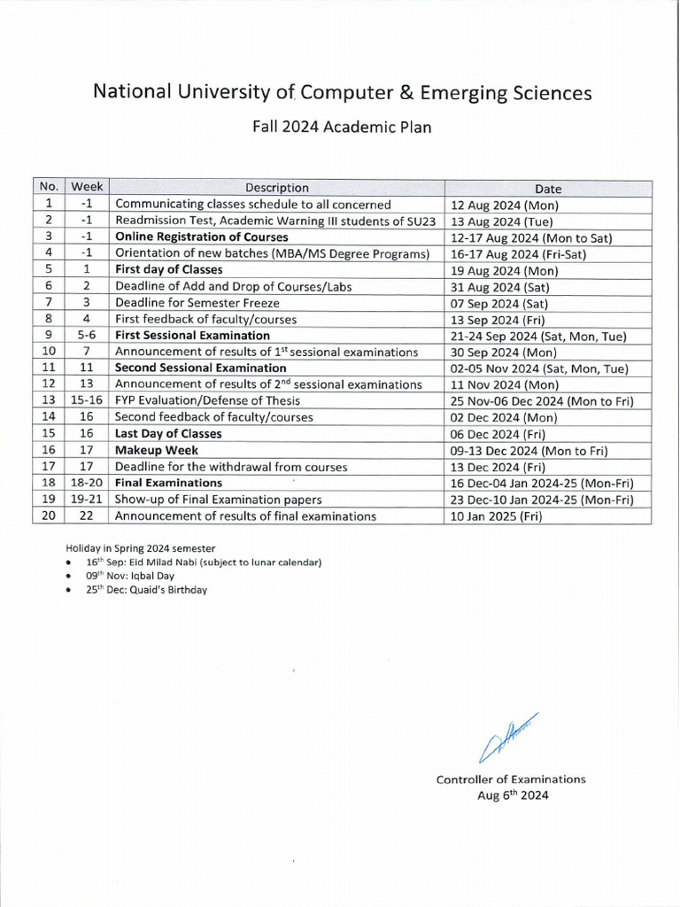 Fall 2024 Academic Plan Ho Pdf