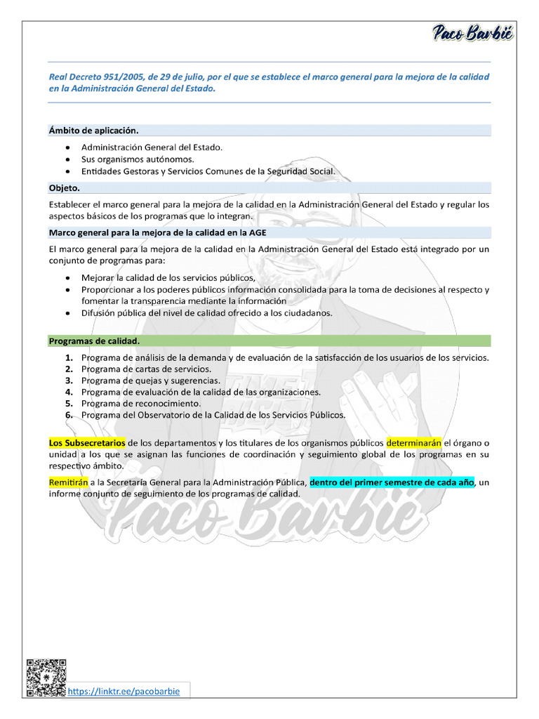 Resumen Real Decreto 951-2005 - Marco General para La Mejora de La ...