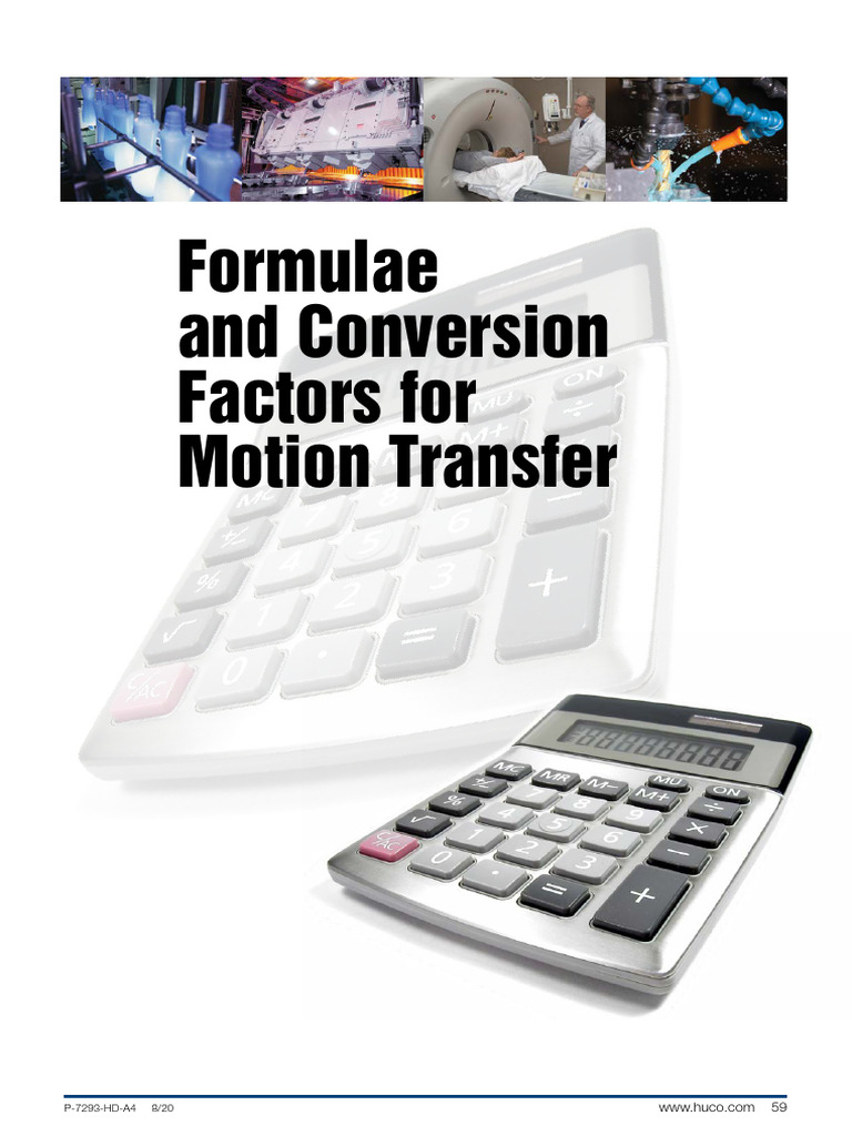 P 7293 HD A4 Formulaeandconversionfactorsformotiontransfer | PDF