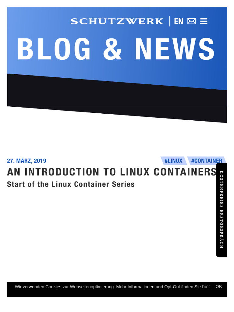 An Introduction To Linux Containers - SCHUTZWERK | PDF