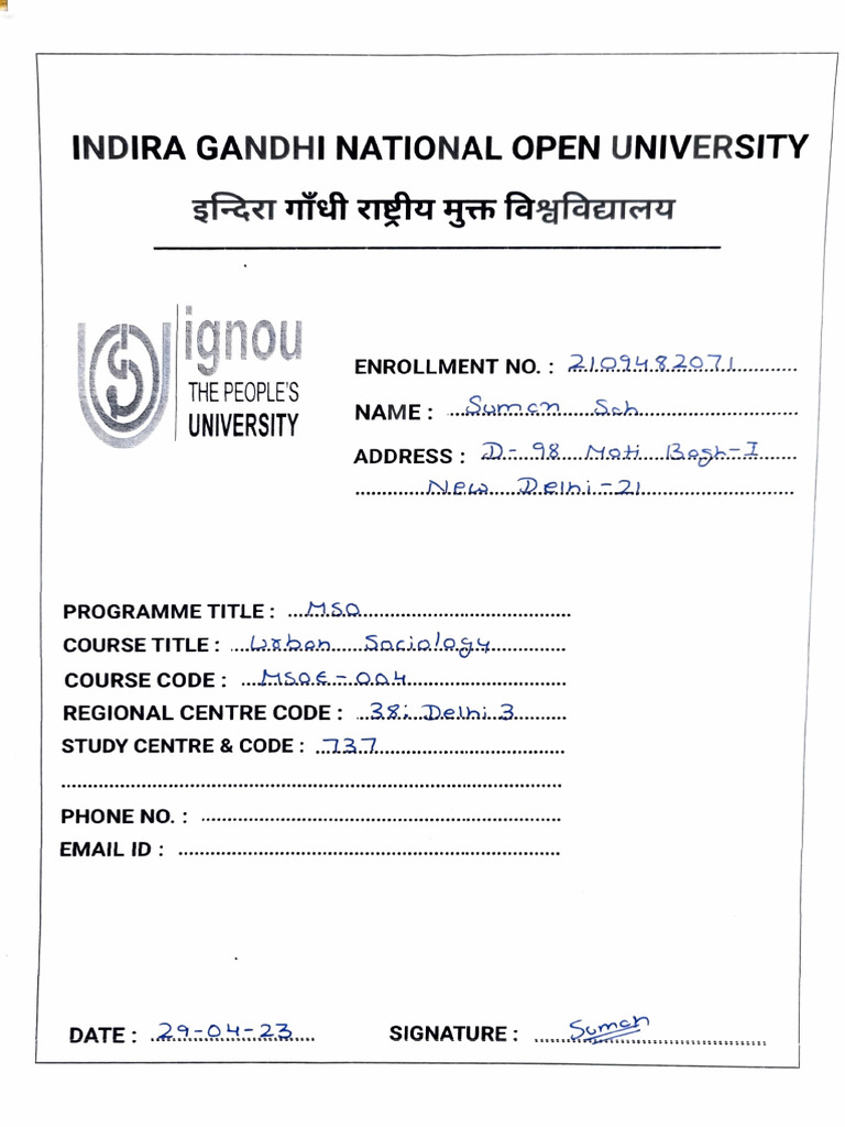 MSOE 004 Ignou | PDF