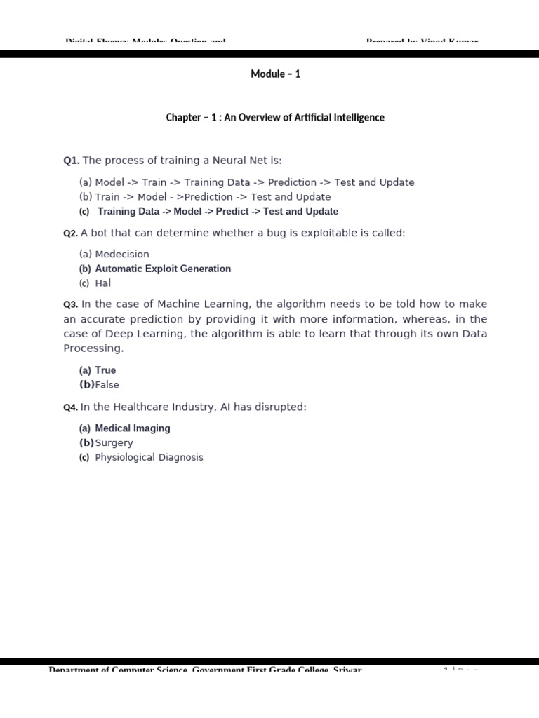 DF Module Q&A | PDF | Artificial Neural Network | Business