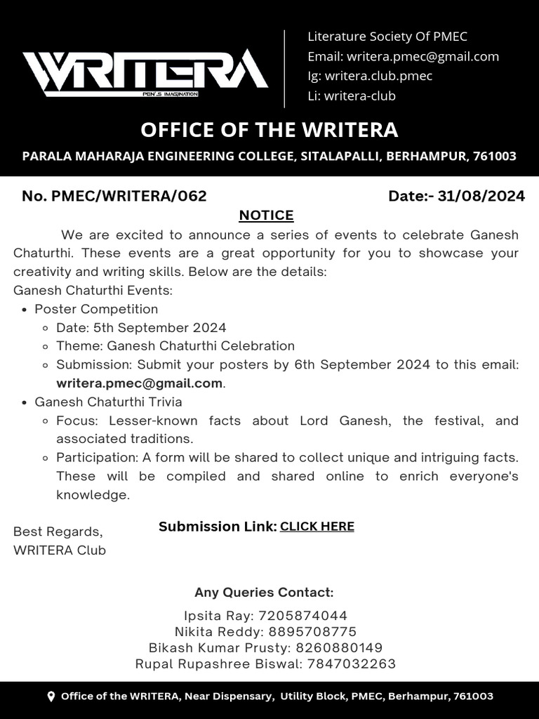 Notice Ganesh Chaturthi | PDF