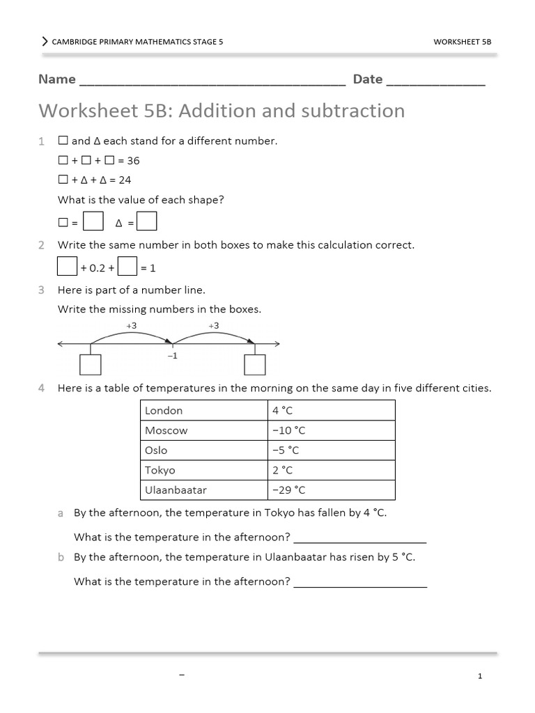 Prim Maths 5 2ed TR Diff Ws 5b | PDF