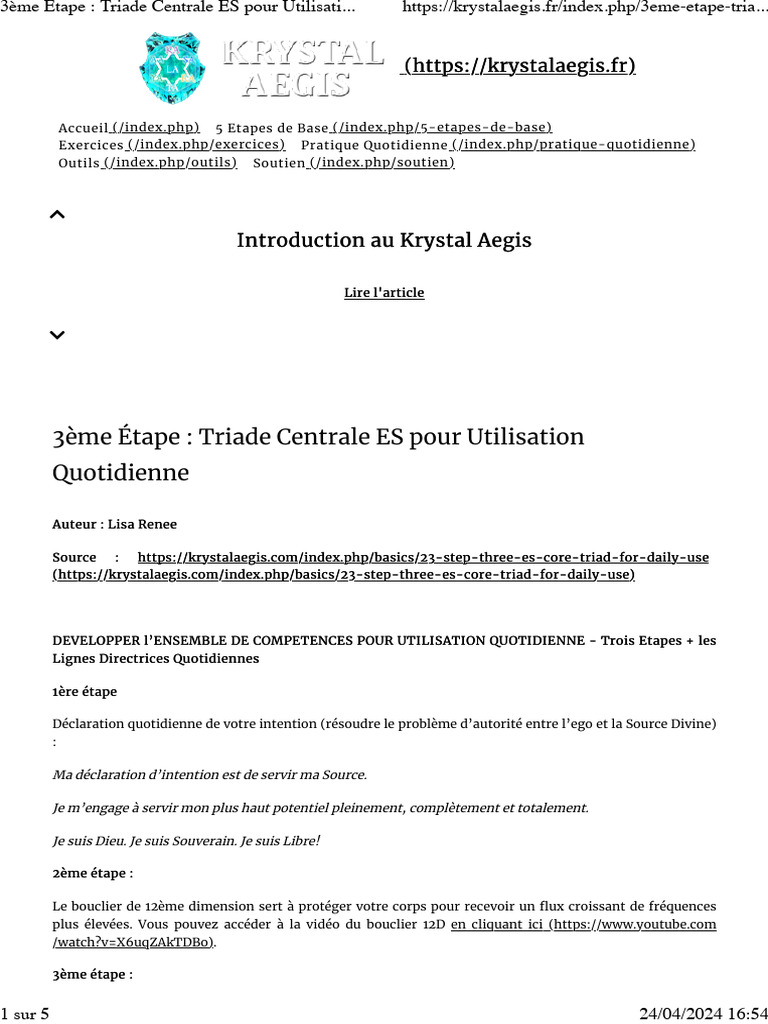 Triade Centrale ES : Utilisation Quotidienne | PDF | Anxiété | Cerveau