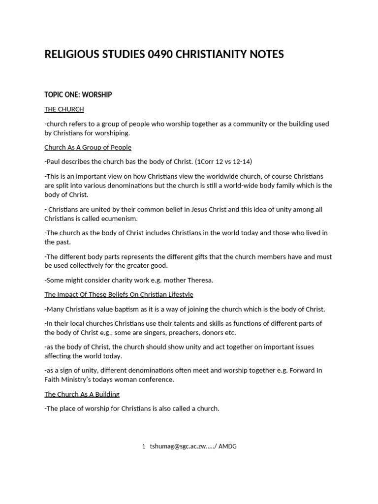 Christianity o Level | PDF