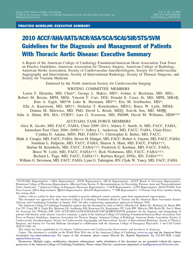AHA Guideline Thoracic Aortic Disease | PDF