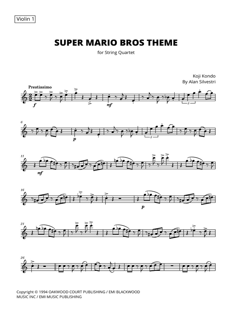 Super Mario - 1st Violin | PDF