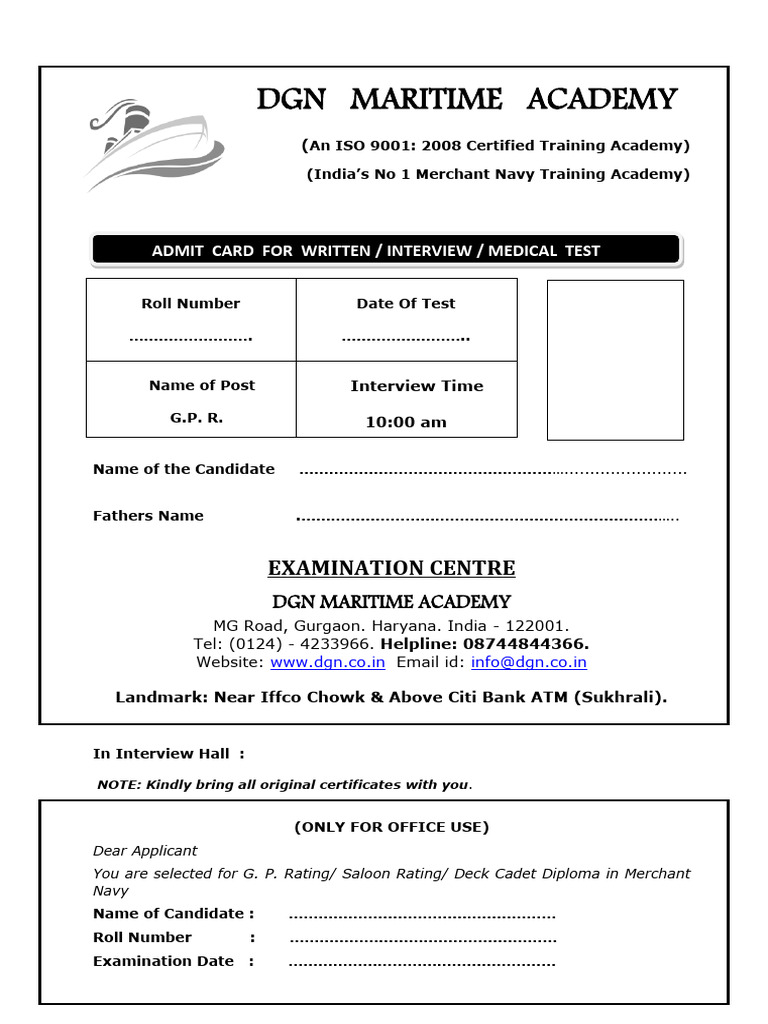 Admit Card | PDF