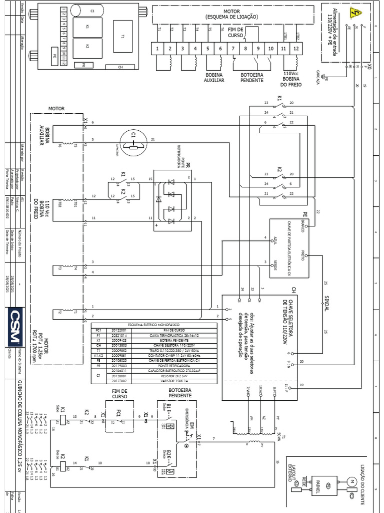 Esquema Elétrico CSM GC 350 | PDF