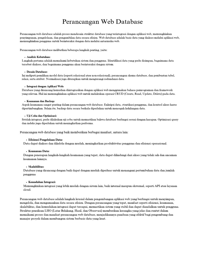 Perancangan Web Database | PDF