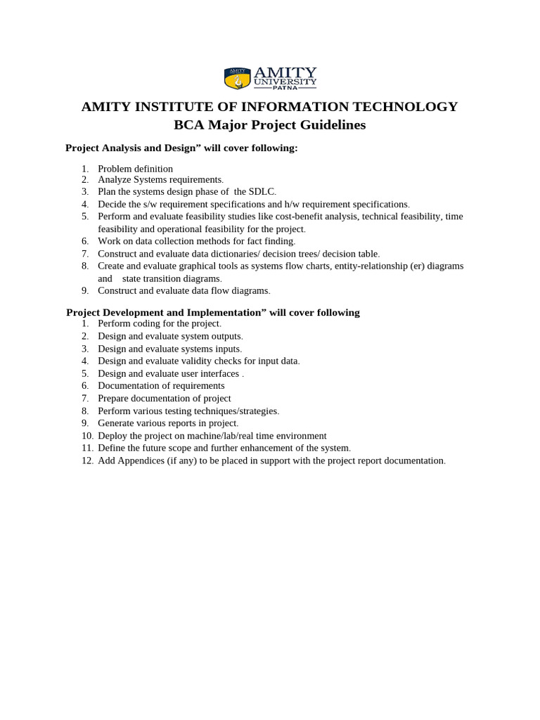 Major-Project-BCA-Guidelines | PDF