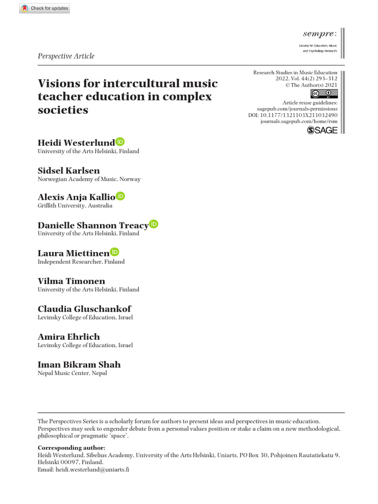 Intercultural Music Teacher Education Insights | PDF | Multiculturalism ...