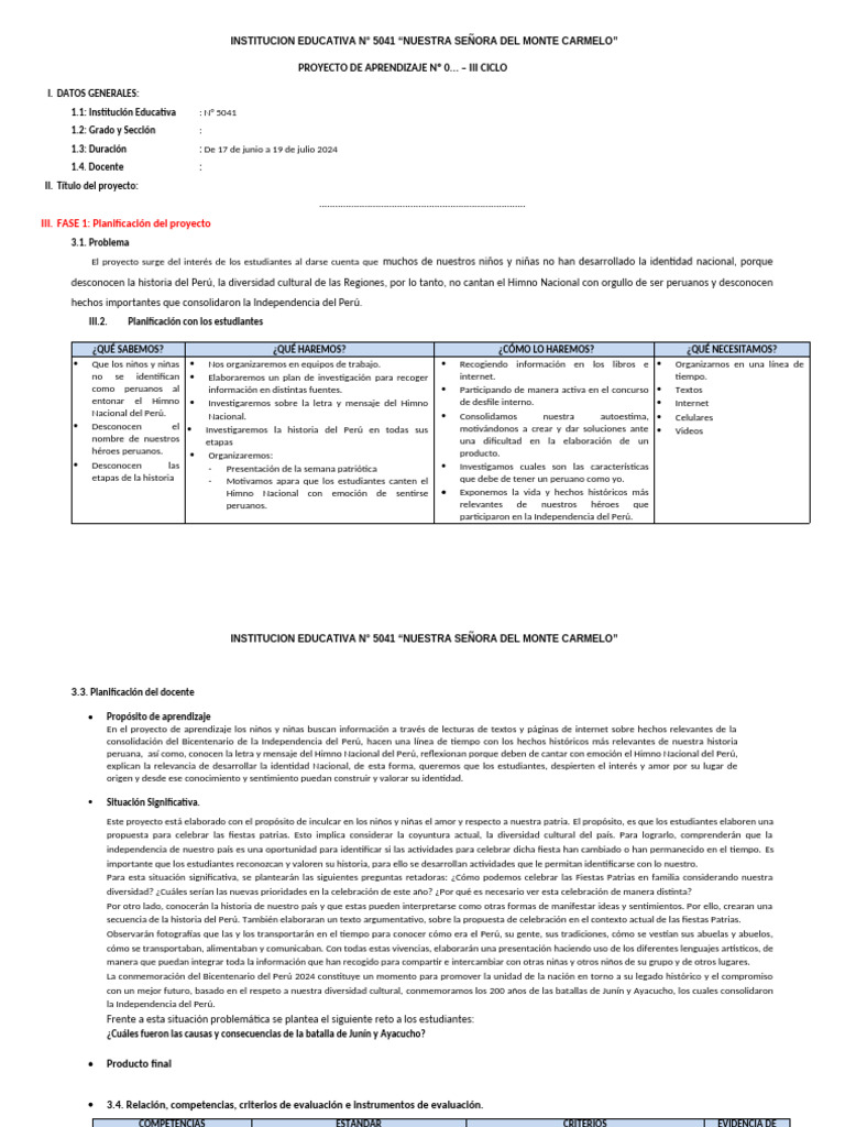 Proyecto III Ciclo - Sugerente | PDF