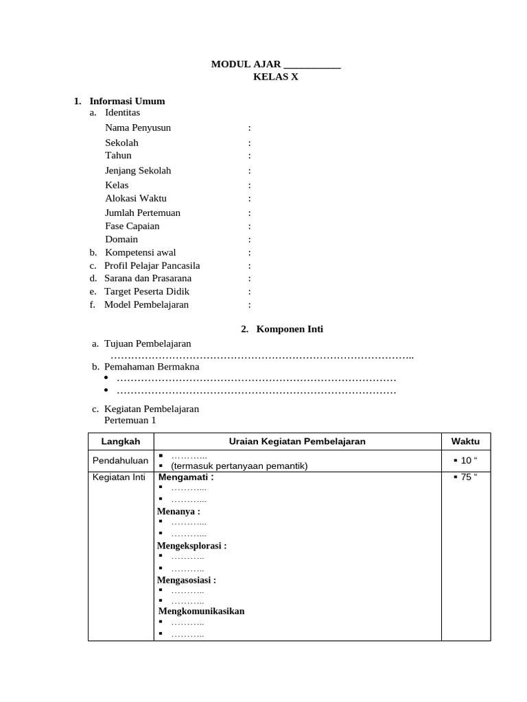 8 - Format Modul Ajar | PDF