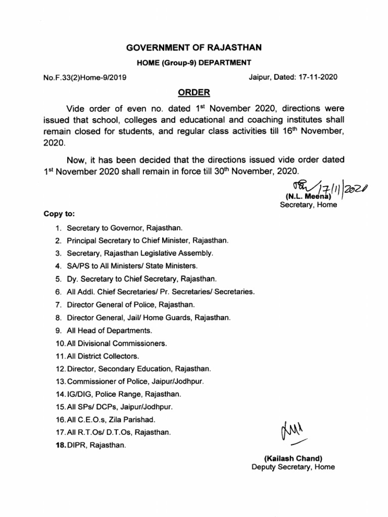 School Closed Order0001 | PDF