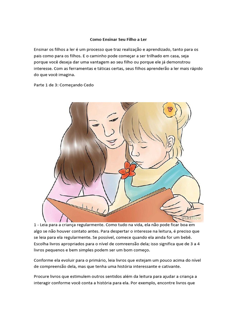Como Ensinar Seu Filho A Ler | PDF
