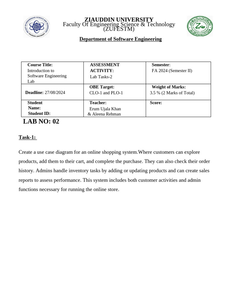Lab -2 Tasks | PDF