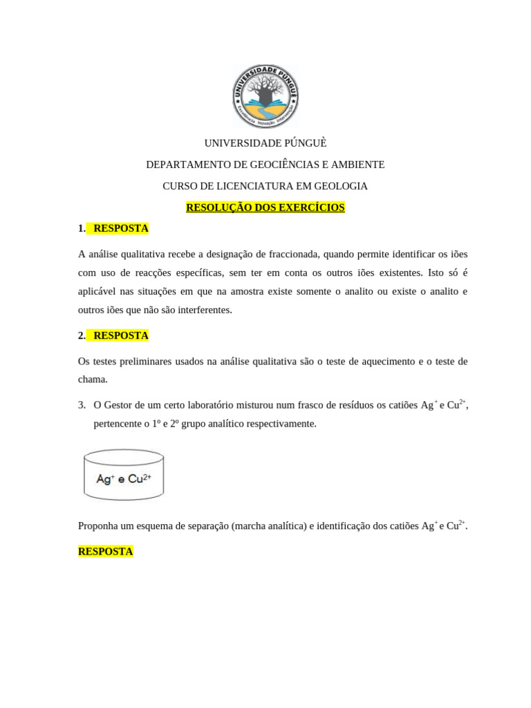 Guiao de Exercicio 2 | PDF | Química analítica | Ciencia y matemáticas