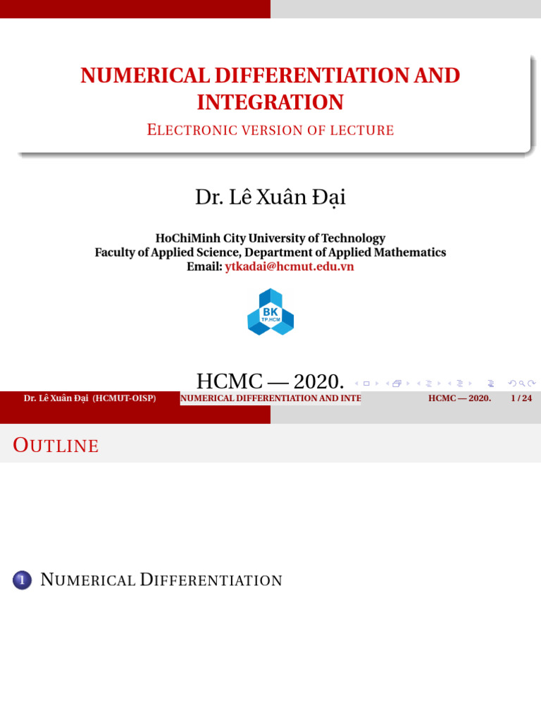Numerical Differentiation And Integration Pdf