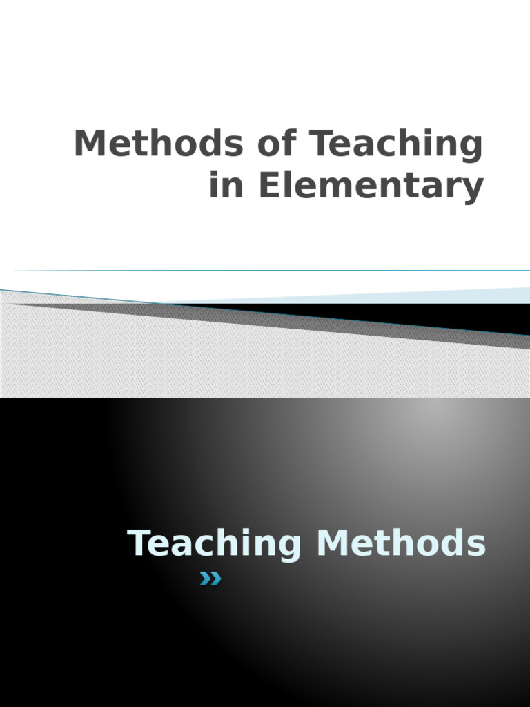Methods Of Teaching In Elementary Pdf