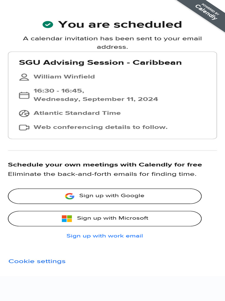 Confirmed Calendly PDF