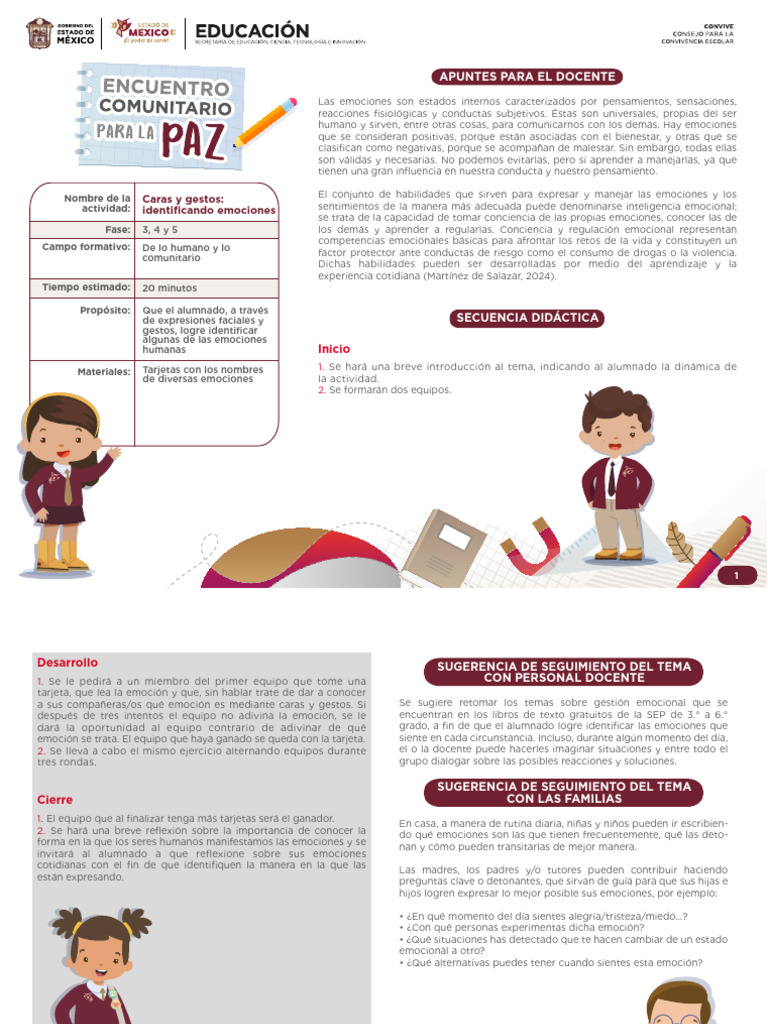 Identificando Emociones en Clase | PDF | Las emociones | Aprendizaje
