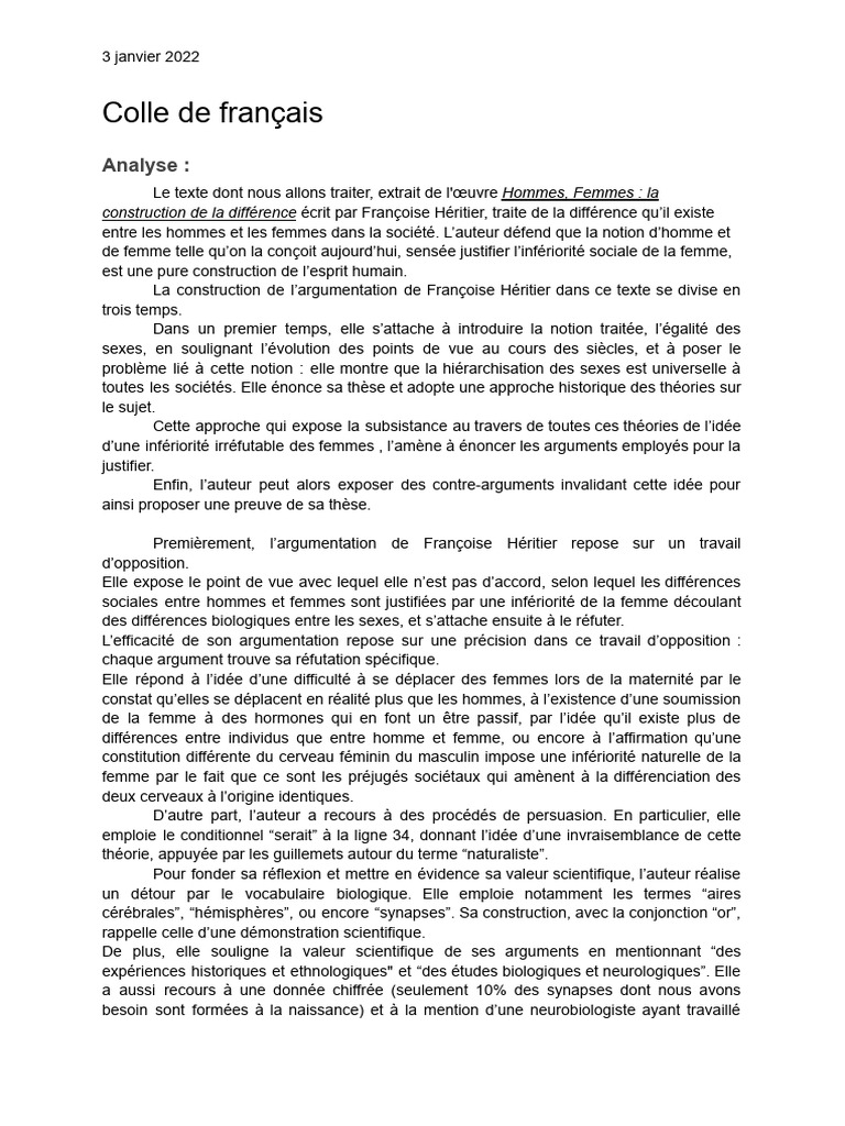 Colle de Français | PDF