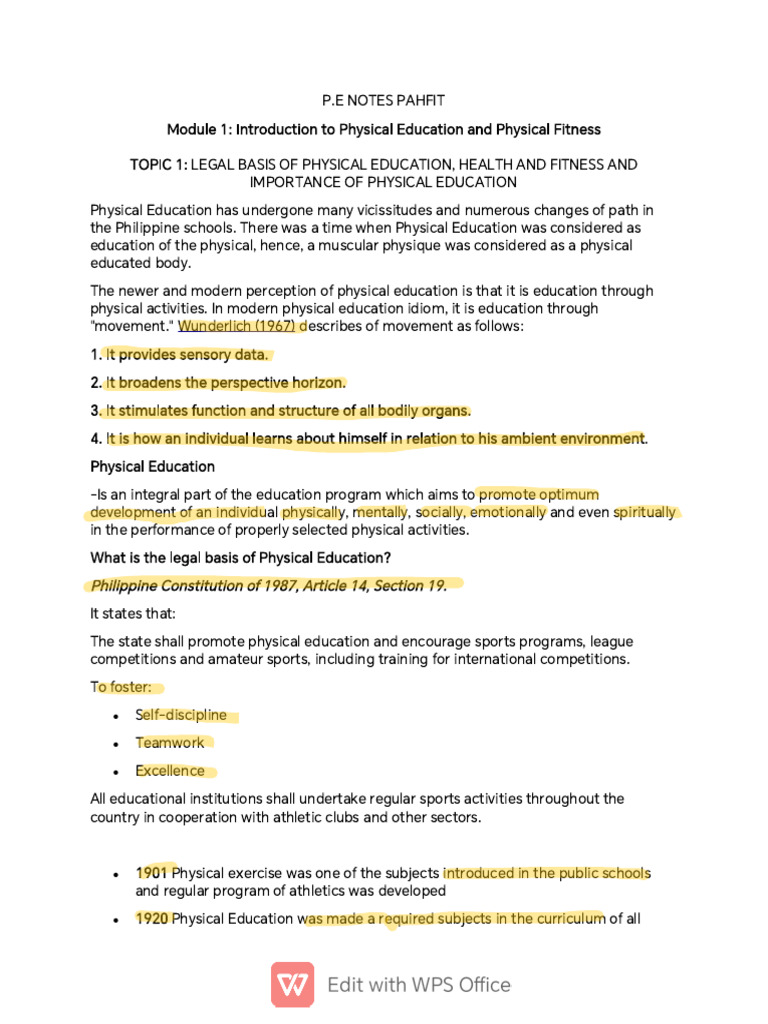 Pathfit Notes Module 1 Topic 1 3 | PDF | Flexibility (Anatomy) | Muscle ...