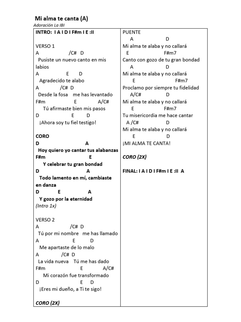Mi Alma Te Canta A Pdf