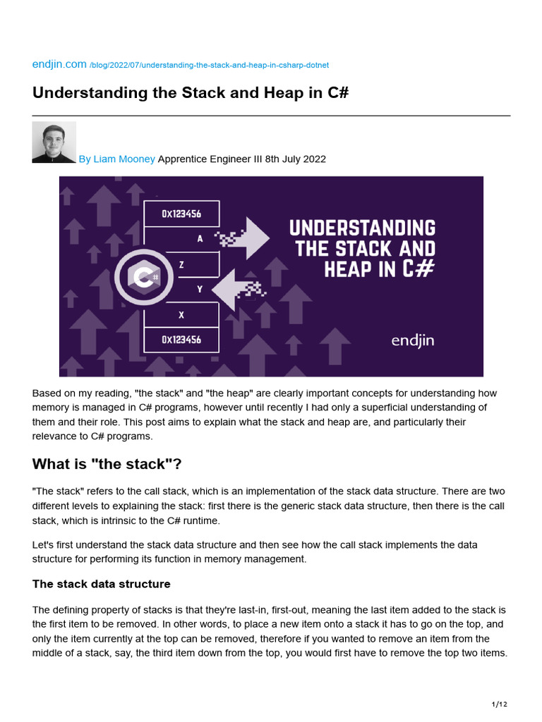 Understanding The Stack and Heap in C | PDF